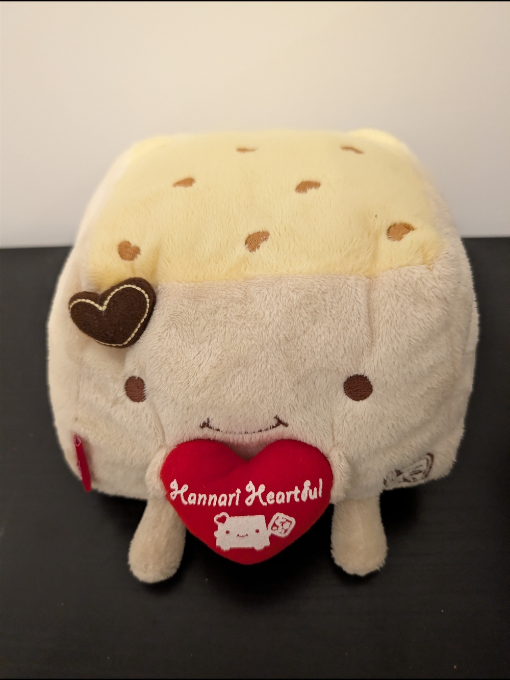 Hannari Heartful Tofu Pale Yellow Cream Plush 6" Stuffed Toy Doll Japan